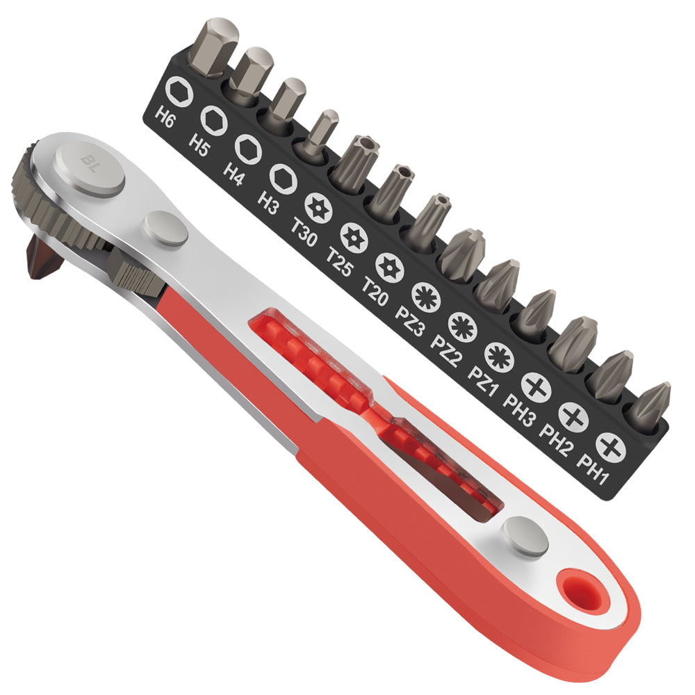16 pc bit set with ratchet screwdriver