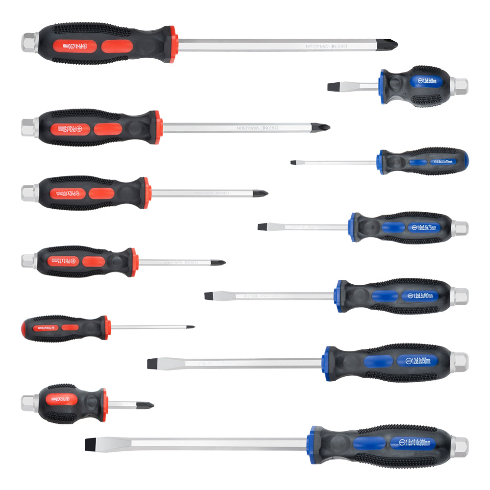 12pc screwdriver set go through handle