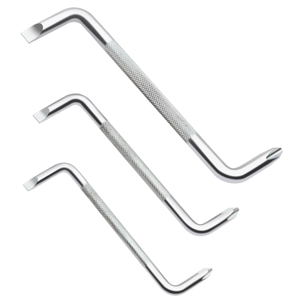 Package comes with 3 pcs Z-type design screwdriver, with sizes of SL5-PH1, SL6-PH2, SL8-PH3