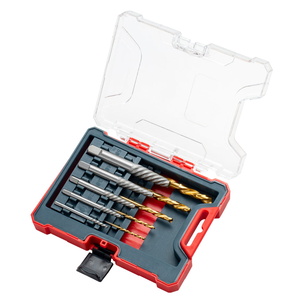 10-Piece Screw Extractor and Left-Hand Drill Bit Set
