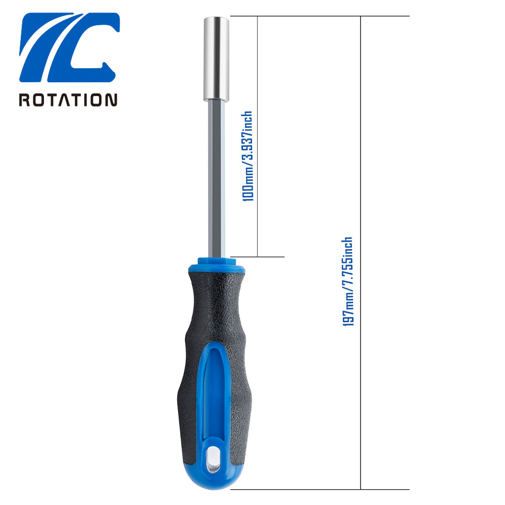 The total length is 197mm/7.7 inch, while the shaft is 100mm/3.9inch
