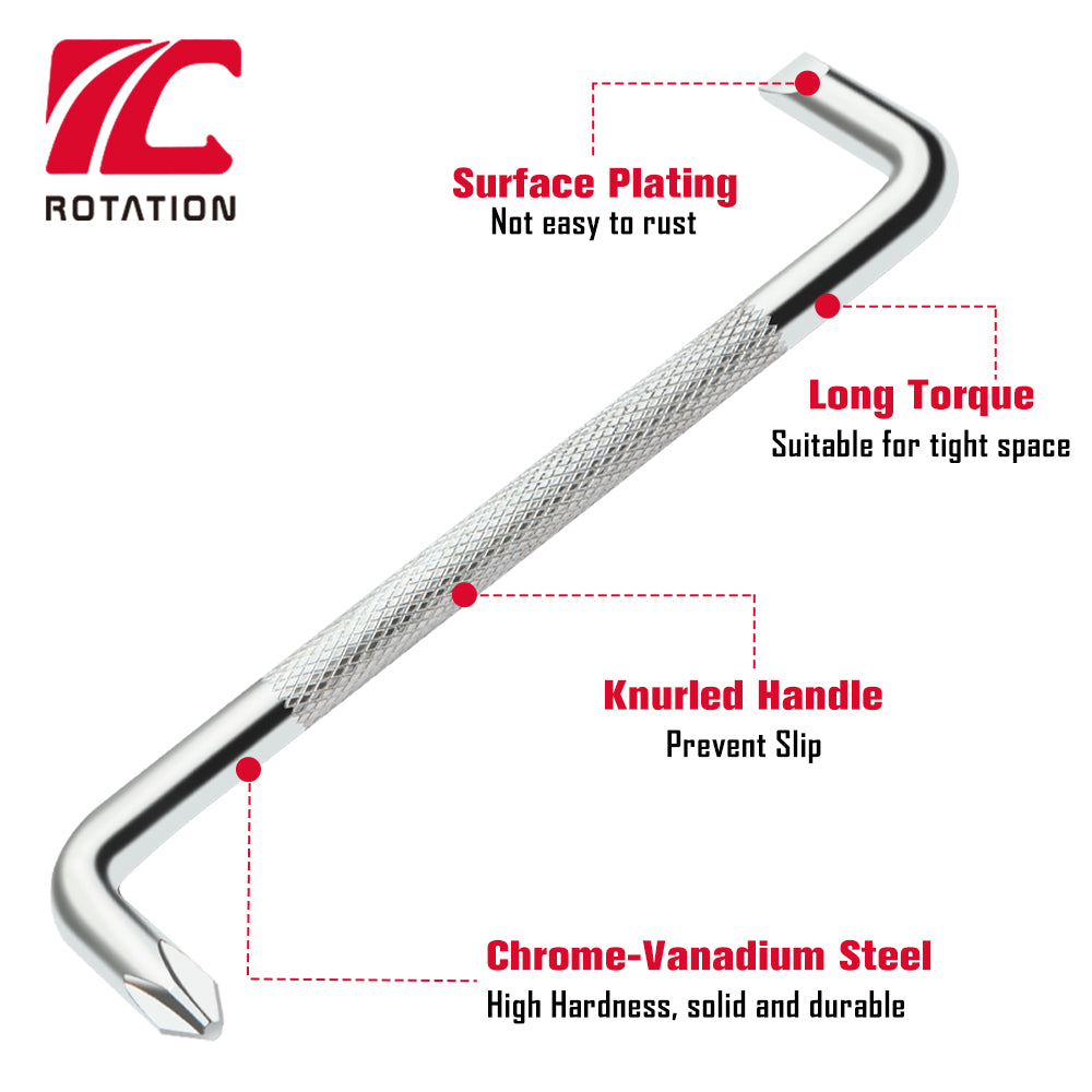 surface plating
not easy to rust

long torque
suitable for tight space

knurled handle
prevent slip

chrome-vanadium steel
high hardness, solid and durable