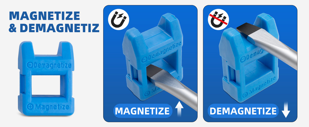 ROTATION 11-Piece Magnetic Screwdriver Set, 5 Phillips & 5 Slotted Tips, Include Magnetizer, Screwdriver with Professional Non-Slip Grip, for Home Repair and DIY Projects - Detail Large 3