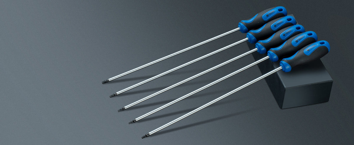 ROTATION Extra Long Torx Screwdrivers Set (5pc Set), S2 Steel, blade length 12-inch T15-T30, plus Long star Screwdrivers, 5-Piece Set - Detail Large 2