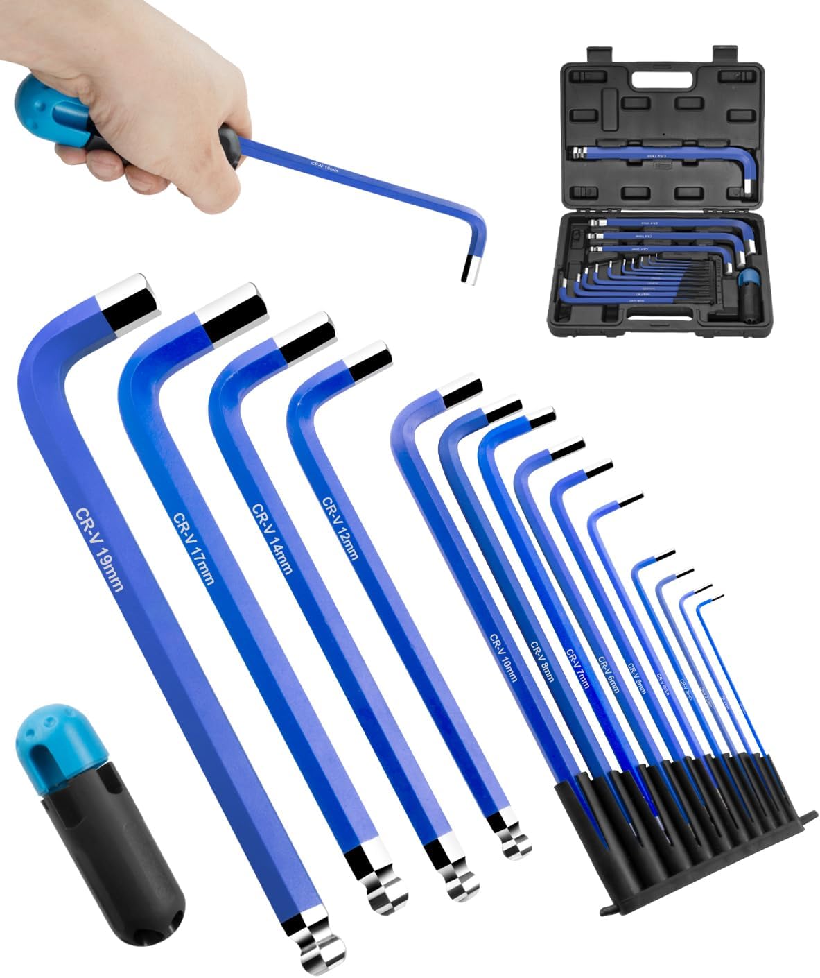 ROTATION 14PC Jumbo Hex Key Allen Wrench Set Metric