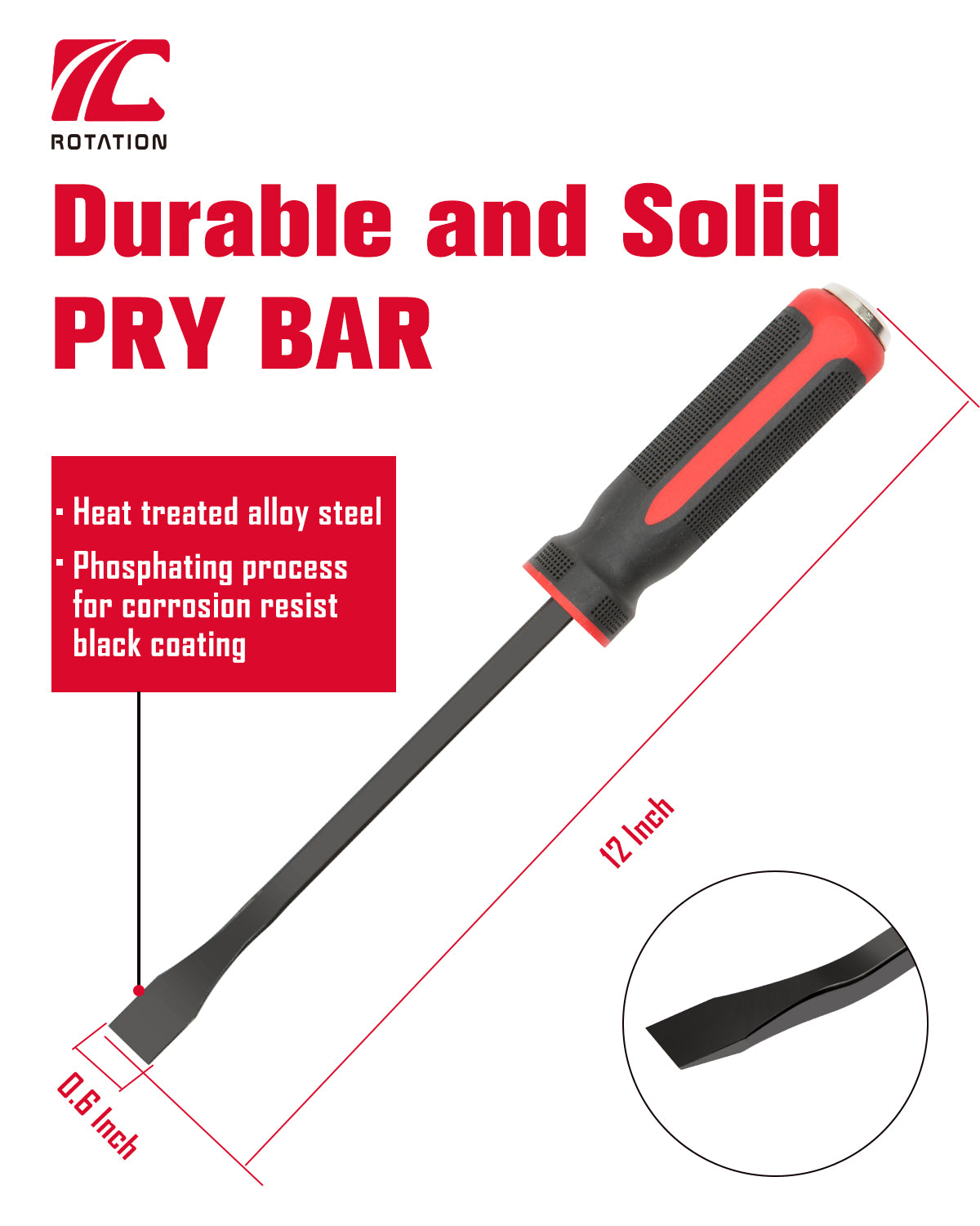 durable and solid pry bar
heat treated alloy steel
phosphating process for corrosion resist black coating